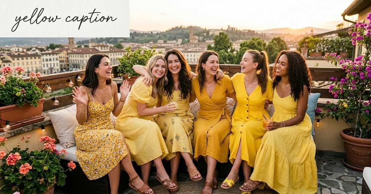 yellow caption
